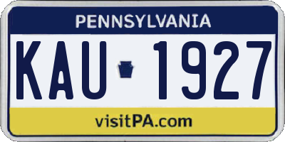 PA license plate KAU1927