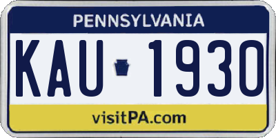 PA license plate KAU1930