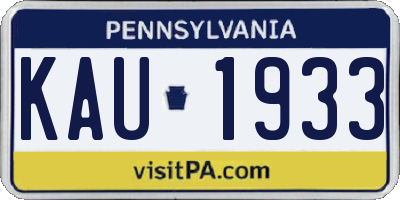 PA license plate KAU1933