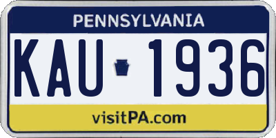 PA license plate KAU1936