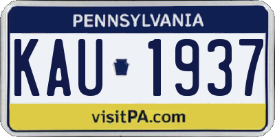PA license plate KAU1937