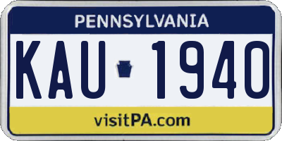 PA license plate KAU1940