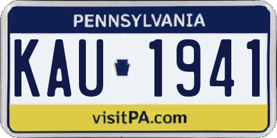PA license plate KAU1941