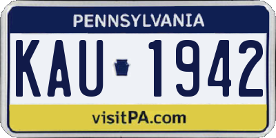 PA license plate KAU1942