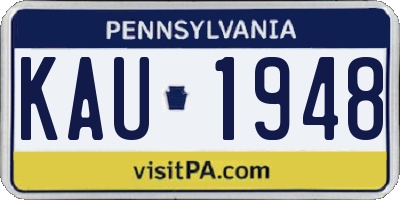 PA license plate KAU1948