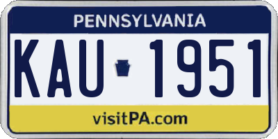 PA license plate KAU1951