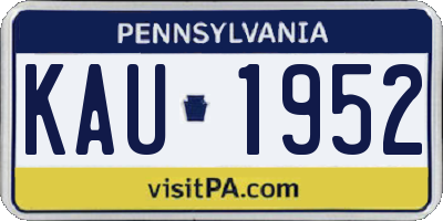 PA license plate KAU1952