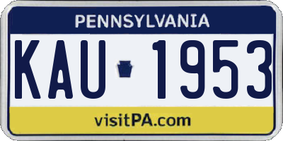 PA license plate KAU1953