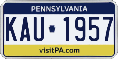 PA license plate KAU1957