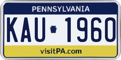 PA license plate KAU1960