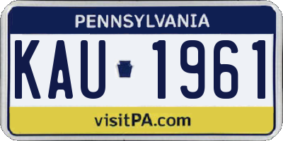 PA license plate KAU1961