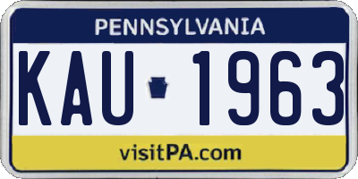 PA license plate KAU1963