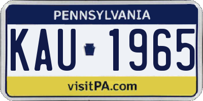 PA license plate KAU1965