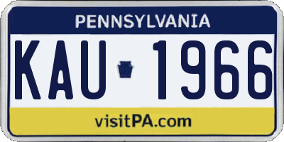 PA license plate KAU1966