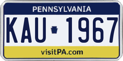 PA license plate KAU1967