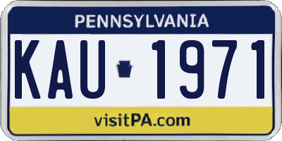 PA license plate KAU1971