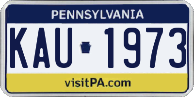PA license plate KAU1973