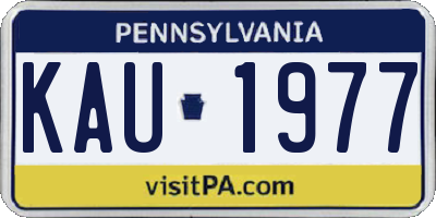 PA license plate KAU1977