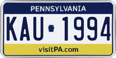 PA license plate KAU1994