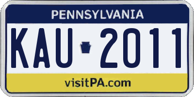 PA license plate KAU2011