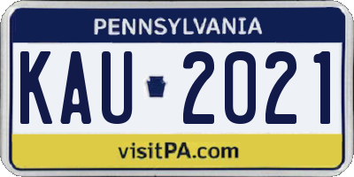 PA license plate KAU2021