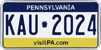 PA license plate KAU2024