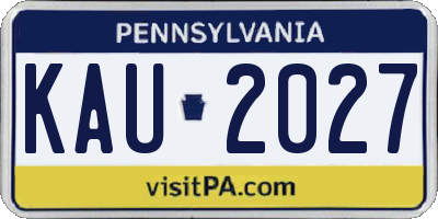 PA license plate KAU2027