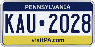 PA license plate KAU2028