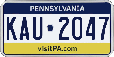 PA license plate KAU2047