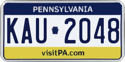 PA license plate KAU2048