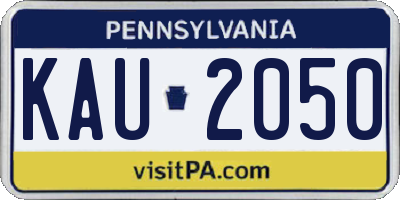 PA license plate KAU2050