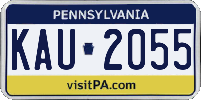 PA license plate KAU2055