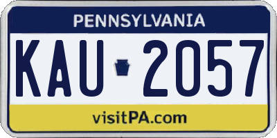 PA license plate KAU2057