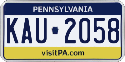 PA license plate KAU2058