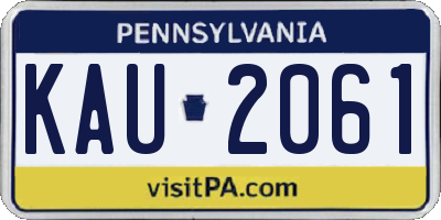 PA license plate KAU2061