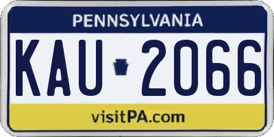 PA license plate KAU2066
