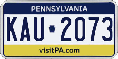 PA license plate KAU2073