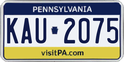 PA license plate KAU2075