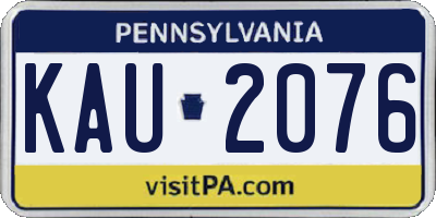 PA license plate KAU2076