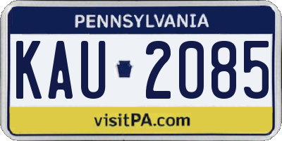PA license plate KAU2085
