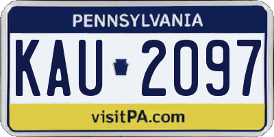 PA license plate KAU2097
