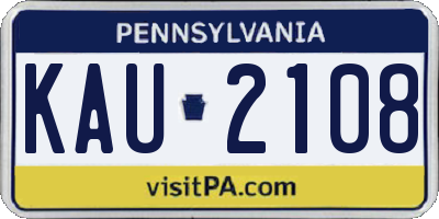 PA license plate KAU2108