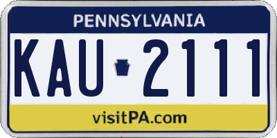 PA license plate KAU2111