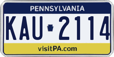 PA license plate KAU2114