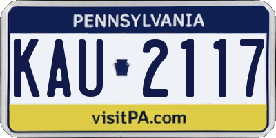 PA license plate KAU2117