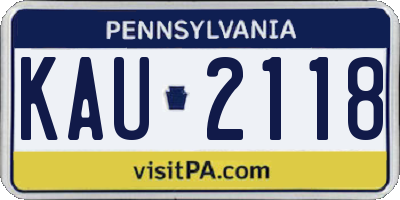 PA license plate KAU2118
