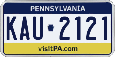 PA license plate KAU2121