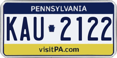 PA license plate KAU2122