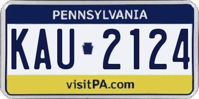 PA license plate KAU2124