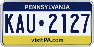 PA license plate KAU2127
